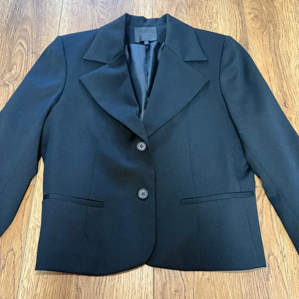 Bern & Mort Black Wool Blazer Womens 8 Capsule Quiet Luxury Old‎ Money Jacket